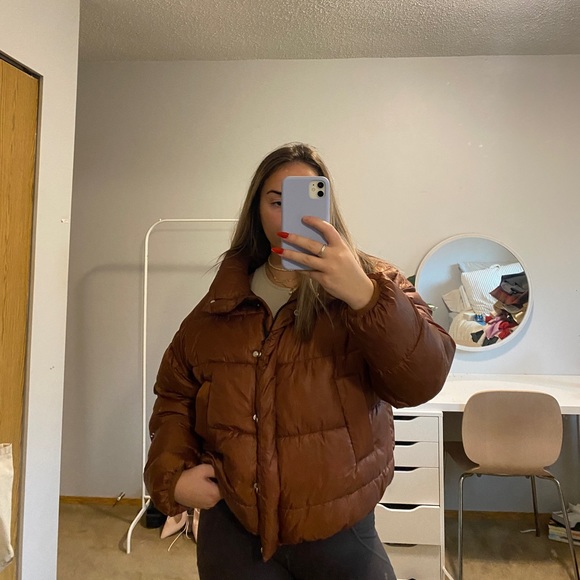 brown warm puffy - Picture 1 of 1